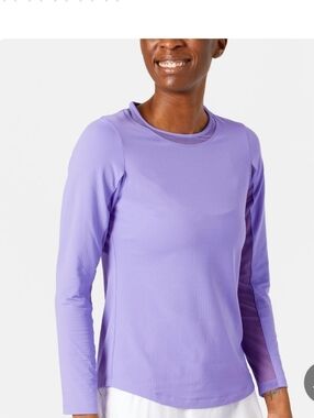 IBKUL IceFil Purple Long Sleeve Top XS Mesh Panel UPF 50 Cooling Golf Tennis